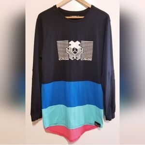 PINK + DOLPHIN The Promo Cube Long Sleeve Tee Shirt Color Block Rare